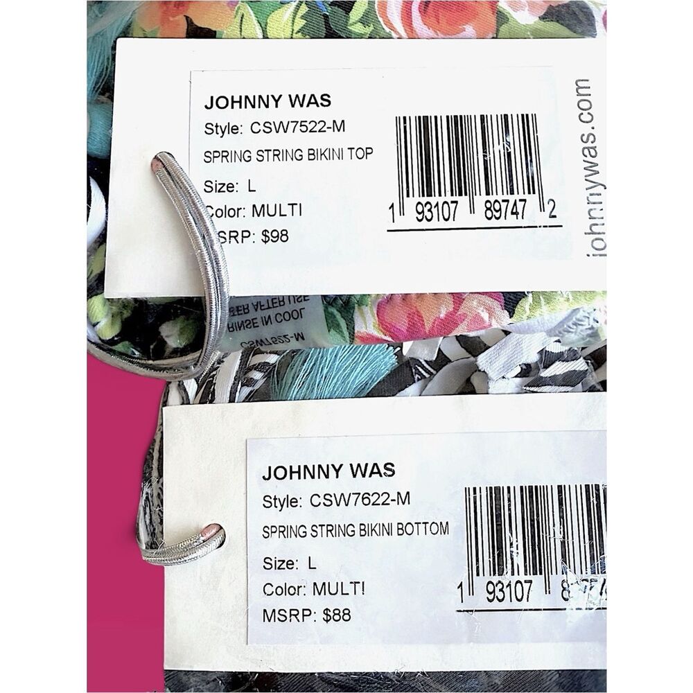 Johnny Was Spring String Bikini Top & Spring String Bikini Bottoms Set - Picture 7 of 16